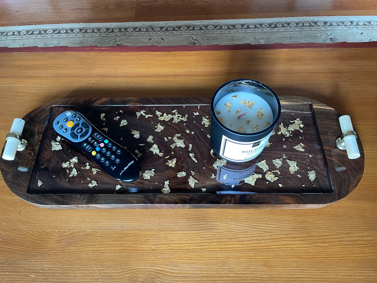 Gold Flake Catch All Wooden Tray