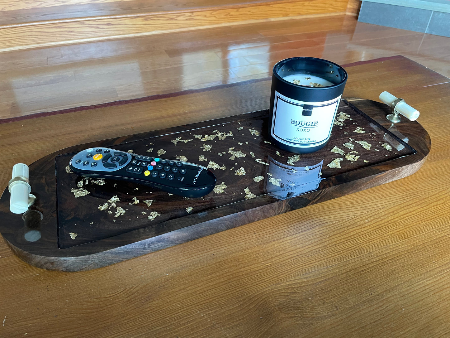 Gold Flake Catch All Wooden Tray